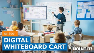 Interactive Screen Stand | Mobile TV Flip Chart with Shelf | MI-8001 (Installation)