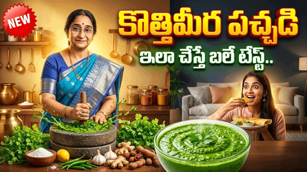 Secret Andhra Style Kottimira Pachhadi | Healthy Coriander Chutney Recipe | Ramaa Raavi Cooking
