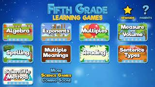 Fifth Grade Learning Games - App Preview screenshot 2