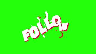 FOLLOW Cartoon Explosion Text Animation – Green Screen Overlay
