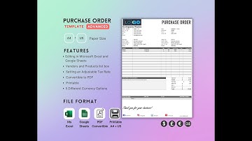How to make Excel smat purchase order template, Google sheets template, instant download