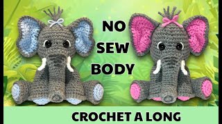 CROCHET ELEPHANT NO SEW BODY AMIGURUMI