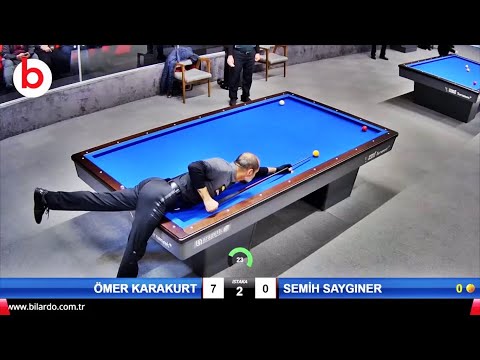 3 Cushion billiards SEMİH SAYGINER vs ÖMER KARAKURT // 3 BANT BİLARDO ŞAMPİYONASI ANKARA