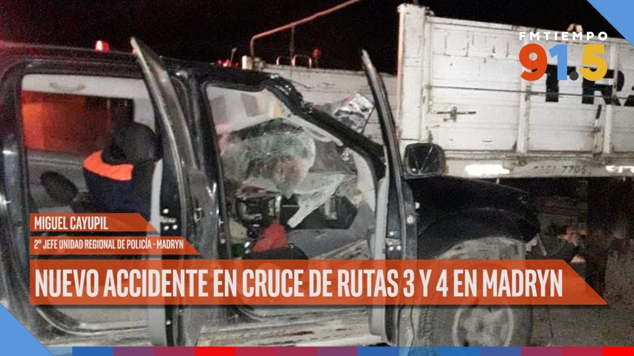 Nuevo accidente en cruce de rutas 3 y 4 en Madryn - YouTube