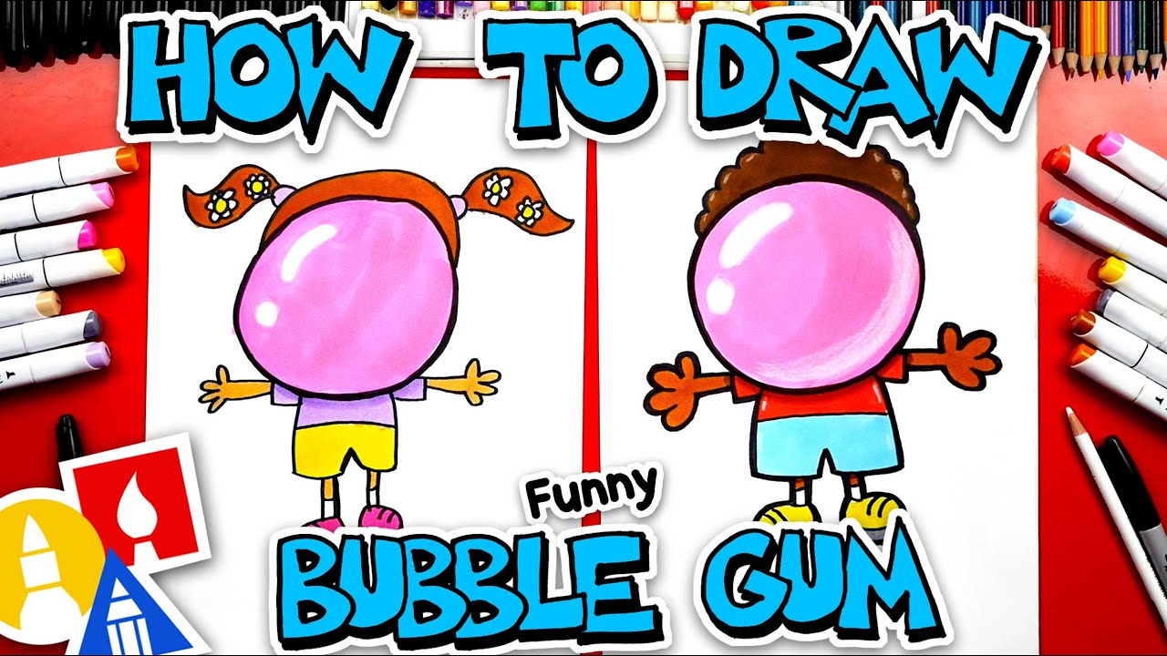 Comment dessiner un enfant soufflant une bulle géante de chewing-gum