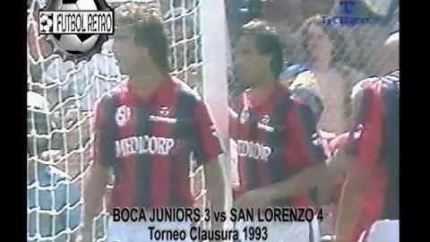 Boca Jrs 3 vs San Lorenzo 4 Clausura 1993 FUTBOL RETRO TV