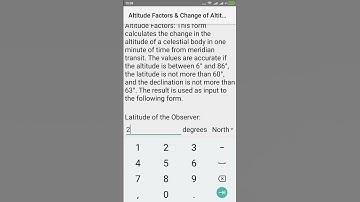 Altitude Factors & Change of Altitude - Celestial Navigation - Nautical Calculator for Android