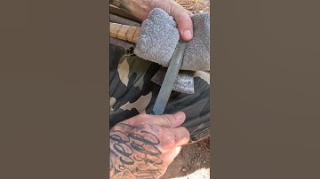 HOW TO SHARPEN YOUR DULL AXE #shorts  #diy #campping #campinggear
