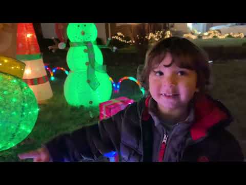 Christmas decorations on aDecamp Str in West Caldwell in