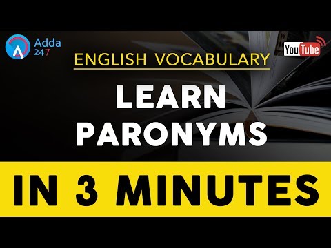 English Vocabulary | Paronyms | RRB IBPS & SSC CGL  | Online Coaching for SBI IBPS Bank PO