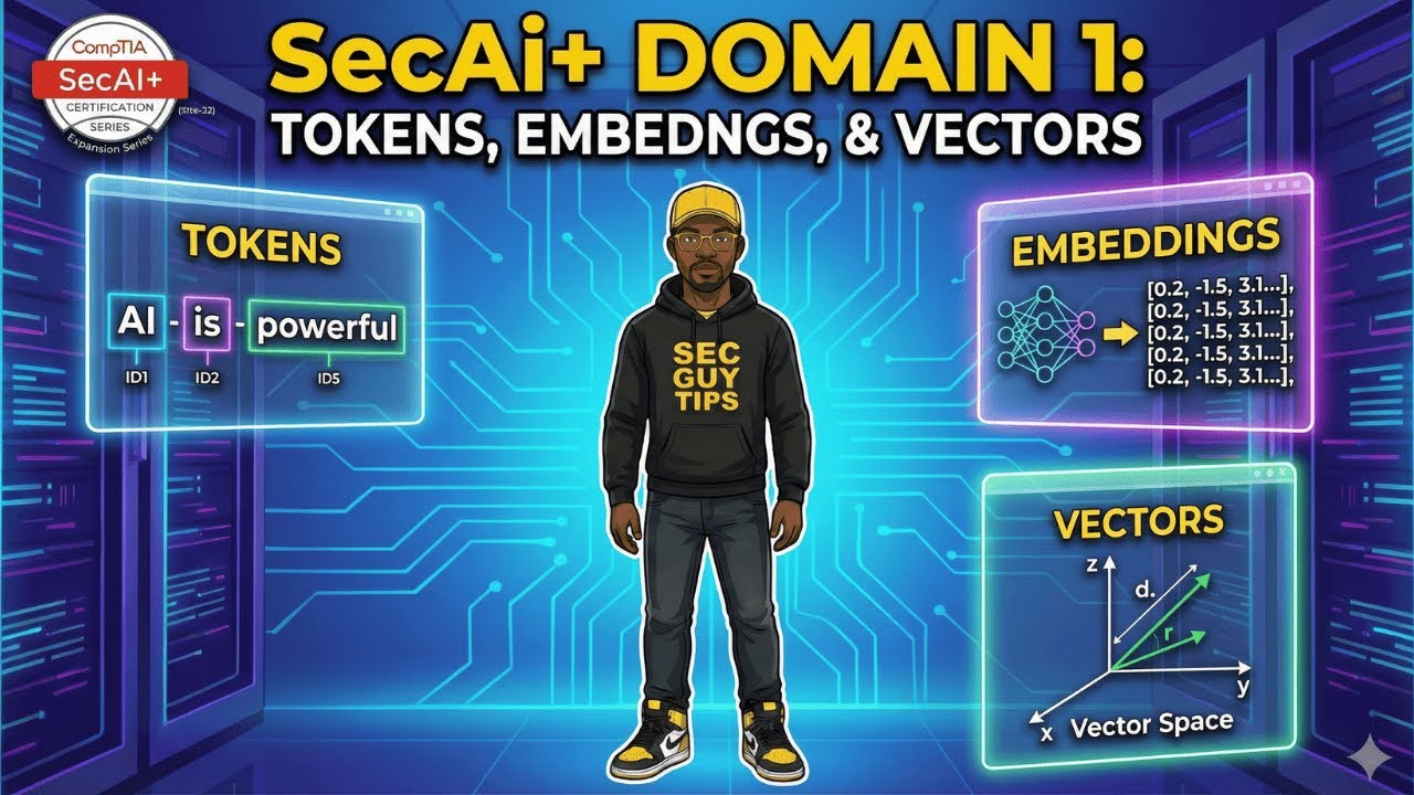 CompTIA SecAI+ Domain 1.2: Tokens, Embeddings & Vector Databases Explained