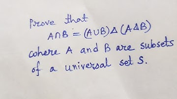 Prove that A intersection B= (AUB)symmetric difference(A symmetric difference B) Problem on Sets #6
