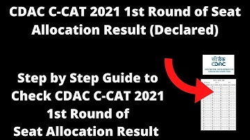 CDAC C-CAT 2021 Seat Allocation Result (Declared) - How to Check CDAC C-CAT Seat Allocation Result