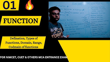 01 FUNCTION 🔥 : Intro, Definition, Types of functions, Domain, Range, Codomain #nimcet
