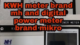 Wiring kwh meter brand MH model MEM34LS dan digital power meter brand mikro