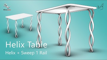 Helix Table in Rhino3D, Helix + Sweep 1 Rail