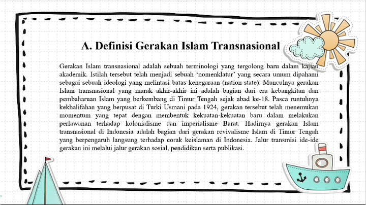 Sebutkan jalur jalur yang digunakan dalam transmisi gagasan dan gerakan islam transnasional