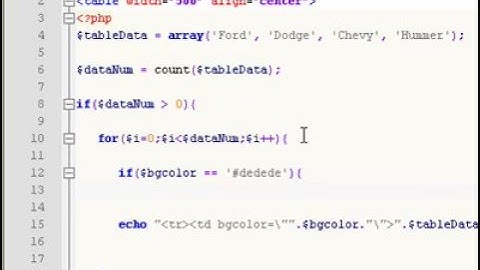PHP Tutorial Alterenating table row colors!
