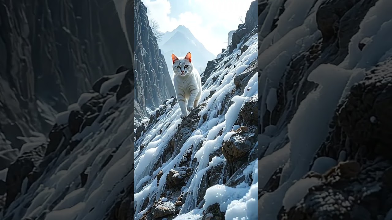 white meo travel and reach hill temple 🙏  