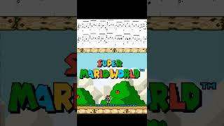 Super Mario World Guitar Arrangement: Title Theme Sheet Music Overlay