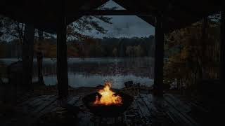 Cozy Campfire Sounds🌧️🔥Rain And Fire Ambience For Relaxation And Sleep | Crackling Fireplace Rain