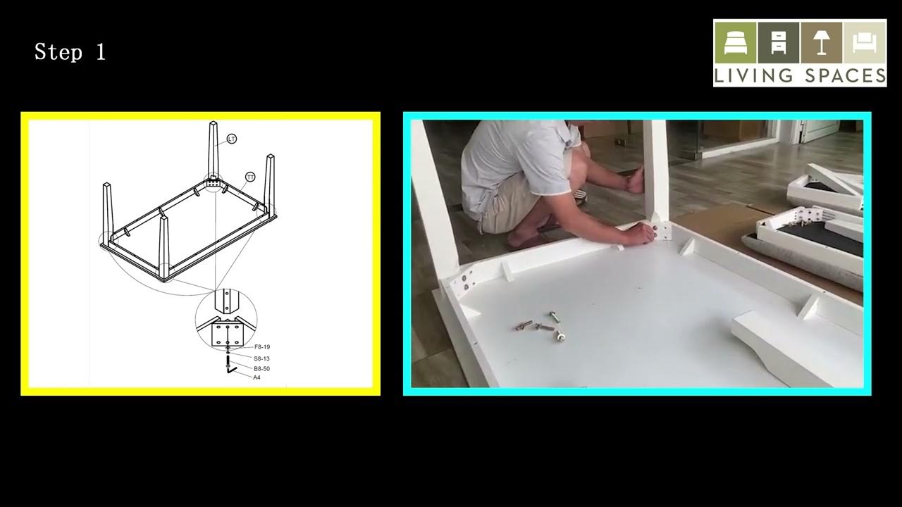 Living Spaces Gia Dining Table Assembly Instruction YouTube