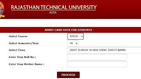 RTU Admit Card 2021 Released | RTU Kota Admit Card kaise Download Kare | RTU Exam 2021 Update