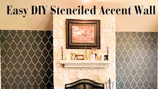 Easy Stenciled DIY Accent Wall With Cutting Edge Stencils Serenity Wall Stencil Pattern!