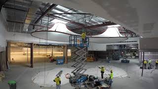 Tensioned Fabric Structure Installation Time Lapse | Halls Head Central Shopping Center