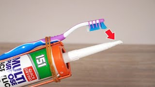 Don't Throw Away Empty Silicone Tube and Old Toothbrush, Fantastic Idea!