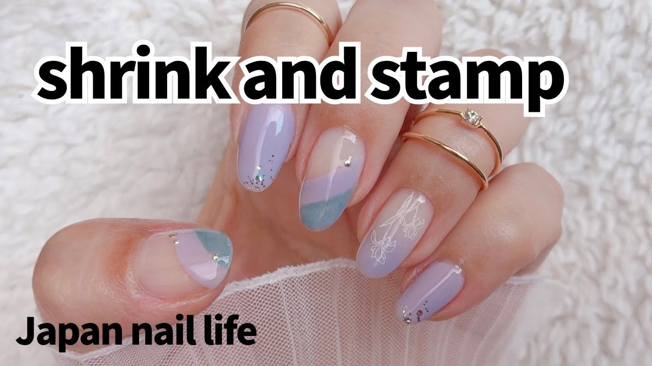 June nail set with regular polish and stamping