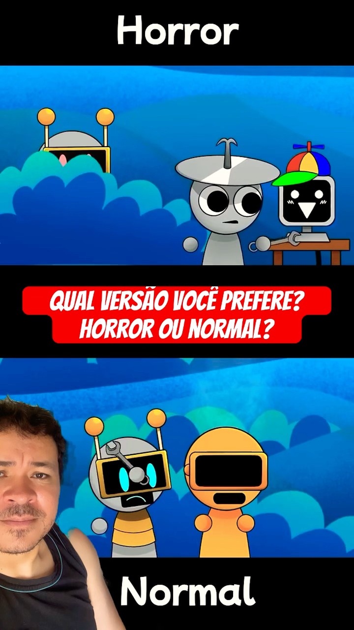 QUAL VERSÃO VOCÊ PREFERE, HORROR OU NORMAL? #mayumigames #sprunki #youtubeshorts #shortsvideo