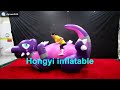 Hongyi purple inflatable dragon ride summer is back  so should means also pool toys 