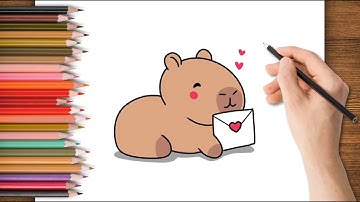 How to Draw a Cute Capybara💛– Super Easy Drawing Tutorial for Kids