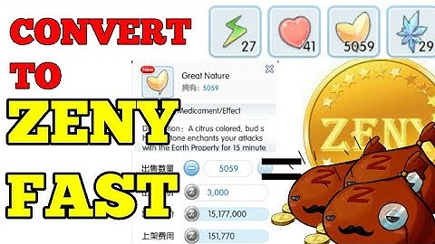 Elemental Converters to ZENY FAST!