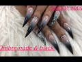 How To Make Nude And Black Ombré Nails Color..?? Làm Nails Ombre Màu Nude và Đen - Nails By #DEN