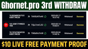 Ghornet 3rd Payment Proof || GREEN HORNET New free cloud mining | ghornet.pro Withdraw