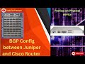 How To configure BGP between Juniper SRX320 and Cisco 800 Router | BGP Configure in Juniper