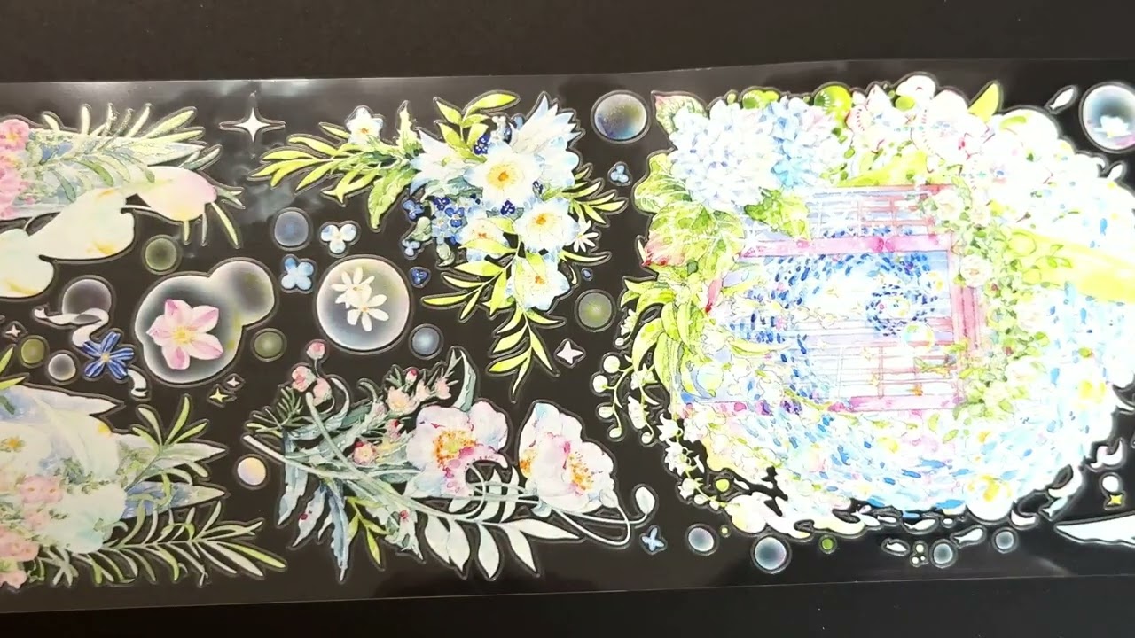 S20＃梦游花之镜(PET)MOODTAPE切り売り海外装飾マステ 冰川】夢隙巡遊-PET（ダイカット） - 沼のオアシス 海外マステのカット