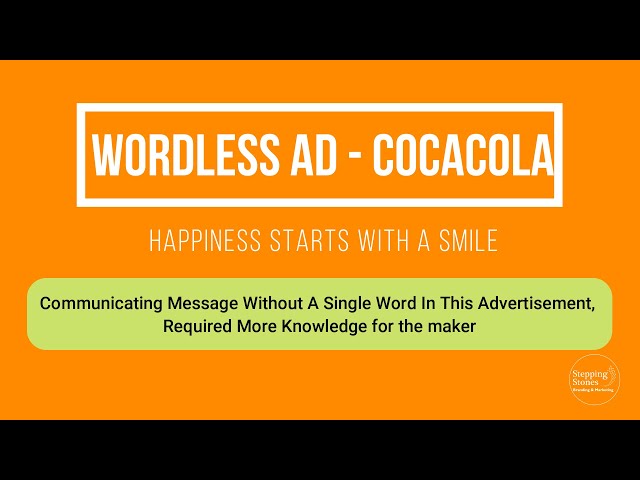 WORDLESS CREATIVE ADVERTISEMENT | COCACOLA | Happiness starts with a smile | STEPPING STONES class=