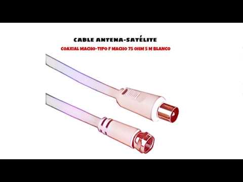 Video de Cable antena-satelite coaxial macho - tipo f macho 75 Ohm 5 M Blanco