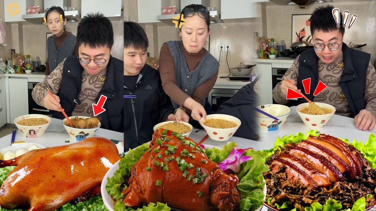 蠢哥哥支走弟弟藏起所有的肉，不料妈妈看到了全程找准机会将哥哥的换给了弟弟，等弟弟全部吃光哥哥才发现气哭了