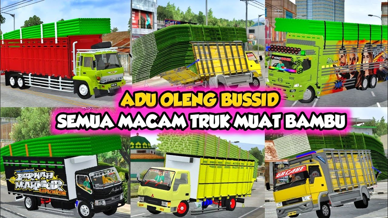 AUTO JUMPING.🤣 K0MPILASI ADU OLENG BUSSID SEMUA MOD TRUK MUAT BAMBU SUPER GAYOR || BIKIN PANIK‼️🔥