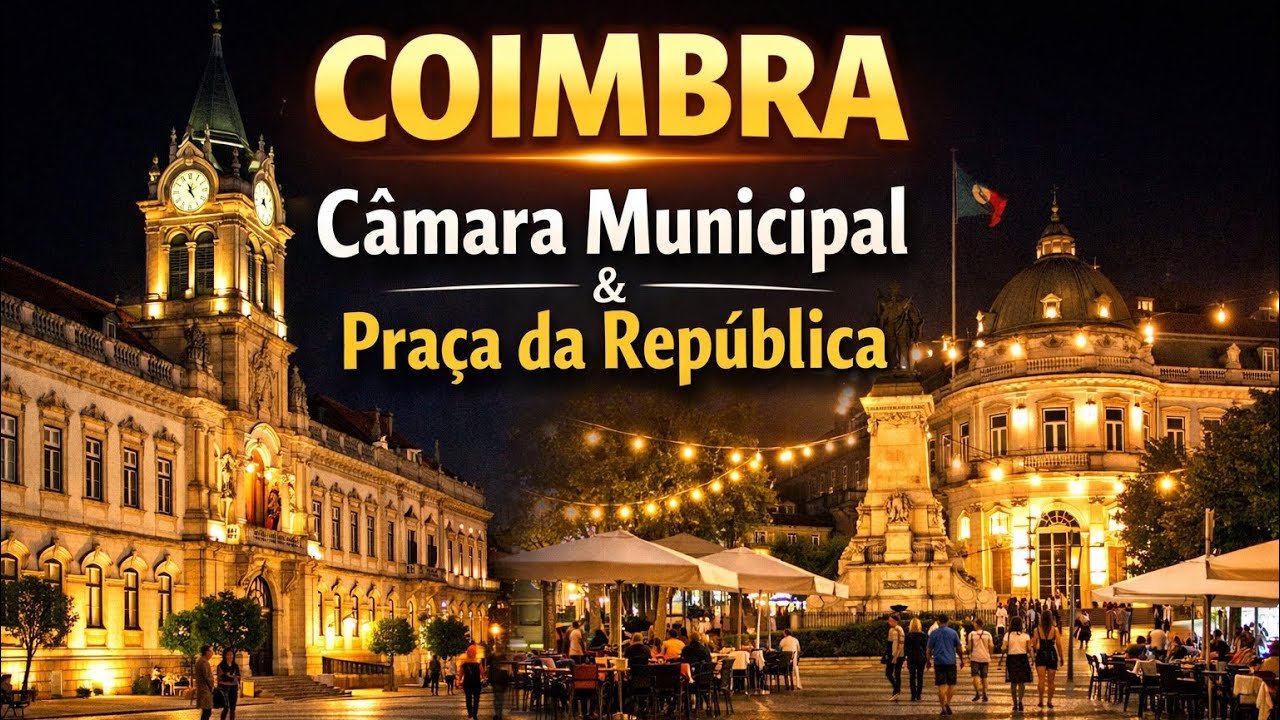 Cidade de Coimbra 🇵🇹 | Praça da República & Câmara Municipal | Walking Tour 4K 