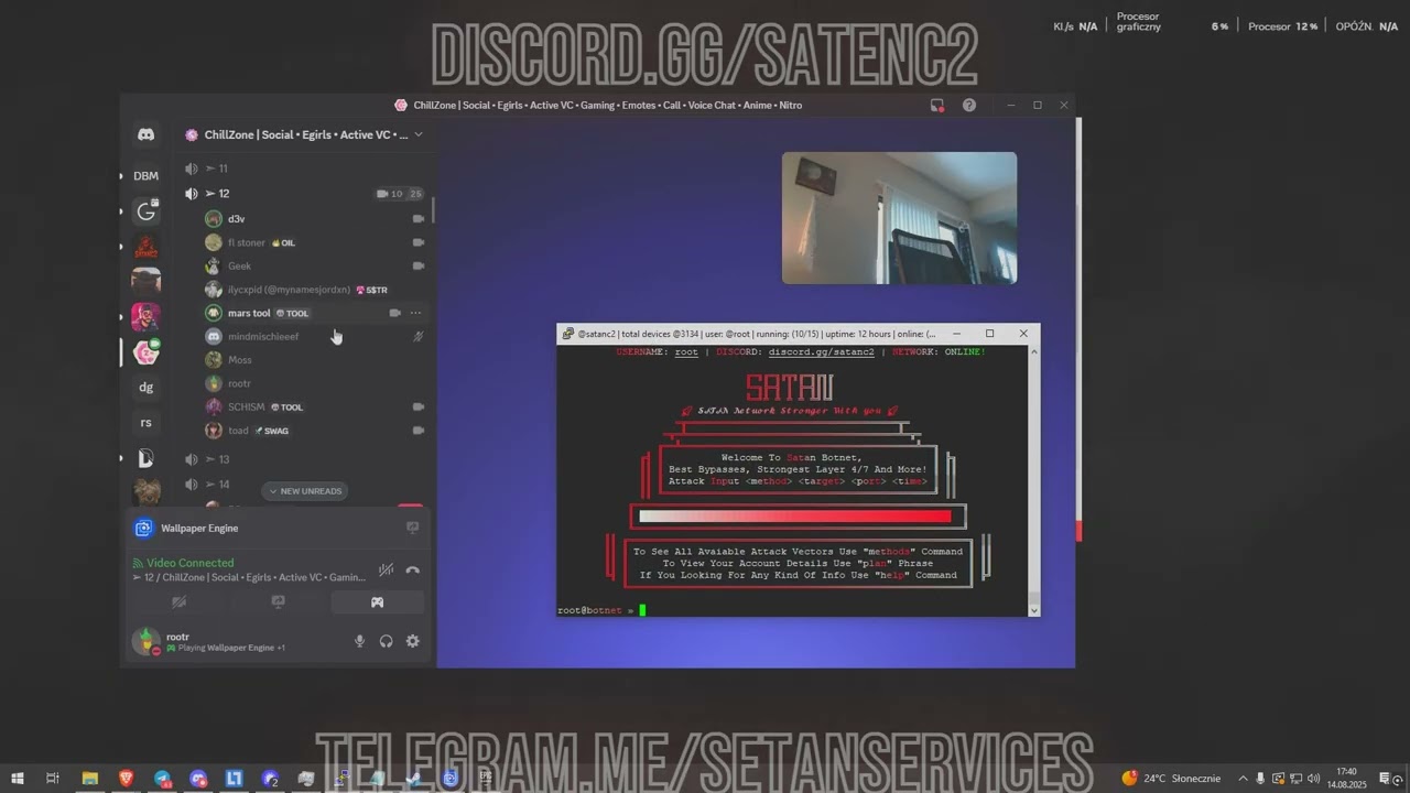 SATANC2 VS DISCORD CALL (WORKS FOR ALL REGIONS) BEST BOTNET 2025 BUY DDOS BUY BOTNET | IP STRESSER
