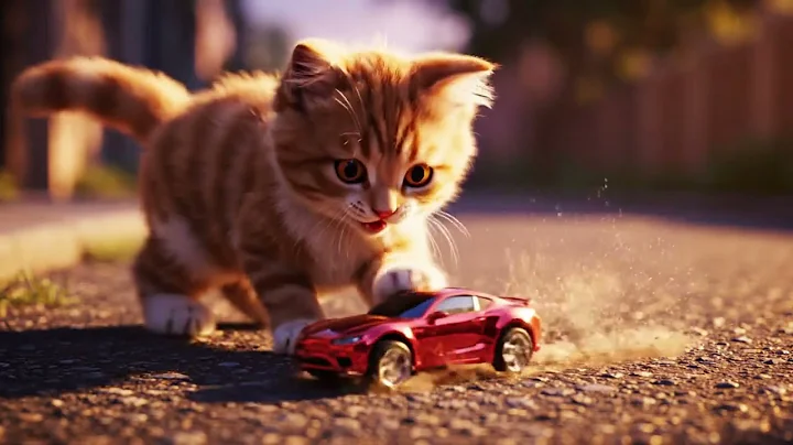 Mom Cat Saves Kitten from Car Animal Catcher