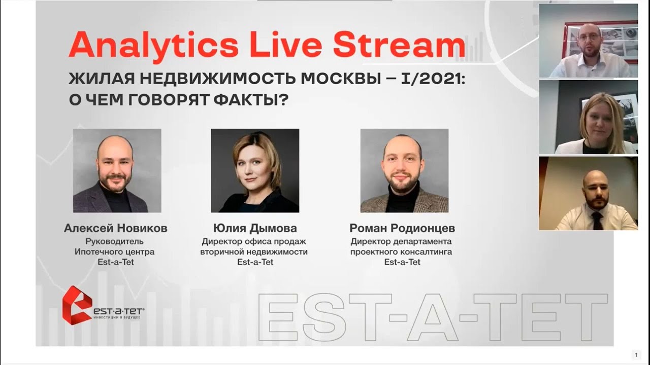 Analytics Live Stream: «Жилая недвижимость Москвы – I/ 2021: о чем говорят факты?»