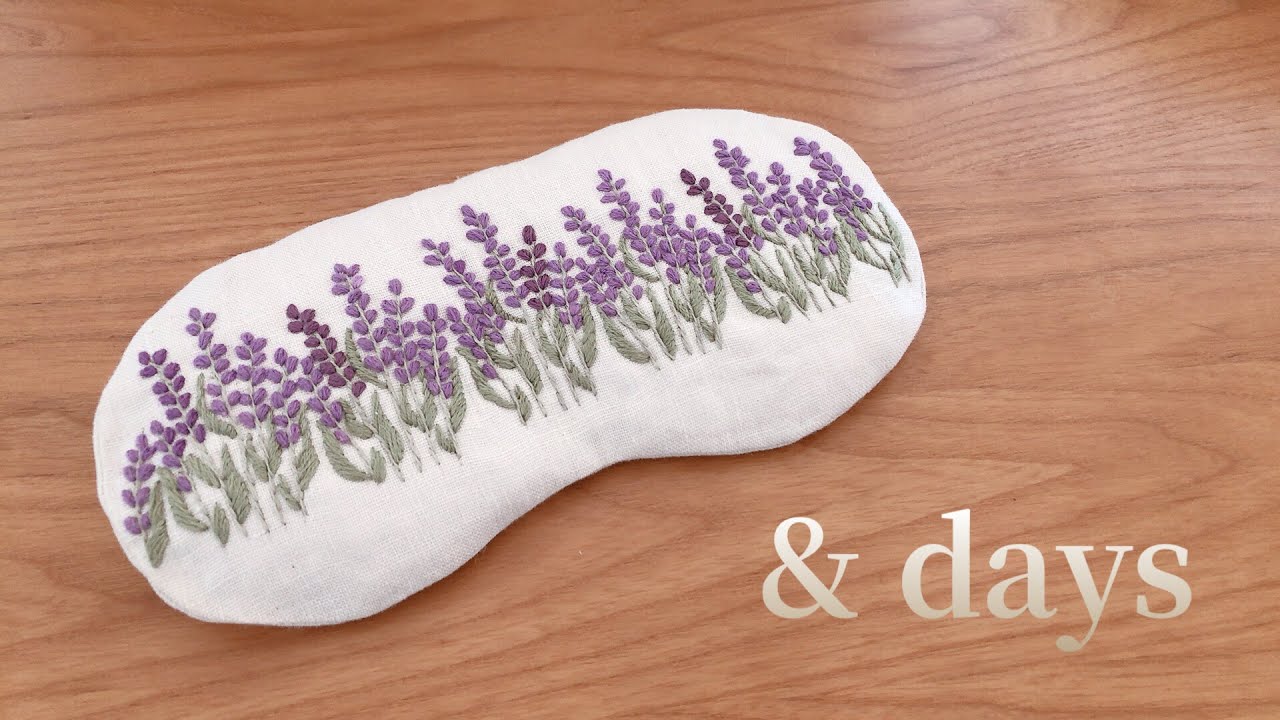 手刺繍入あずき/小豆のアイピロー【うさこと綿毛】 刺繍で作るアイピロー - YouTube