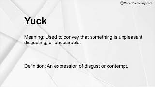 Yuck Meaning