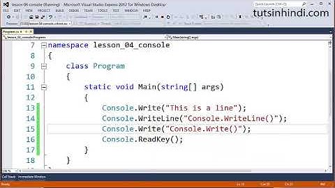 c# in hindi, lesson 04 console input  output part 1